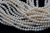 4.5mm off Round Pearl Freshwater Pearl-Full Strand 15 inch Strand