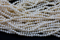 4.5mm off Round Pearl Freshwater Pearl-Full Strand 15 inch Strand