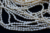 3x4mm Rice Potato Pearl Freshwater Pearl-Full Strand 15.5 inch Strand