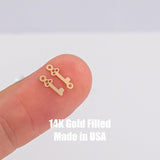 Skeleton Key Permanent Jewelry Connector or Charm- Intricate Detail - 14kt gold filled or Sterling Silver - Made in the USA - Custom