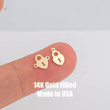 Heart Key Lock Permanent Jewelry Connector- Intricate Detail - 14kt gold filled or Sterling Silver - Made in the USA - Custom