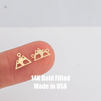 Mountain Ranges, Mountain Peak Permanent Jewelry Connector- Intricate Detail - 14kt gold filled or Sterling Silver - Made in the USA