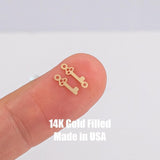 Skeleton Key Permanent Jewelry Connector or Charm- Intricate Detail - 14kt gold filled or Sterling Silver - Made in the USA - Custom