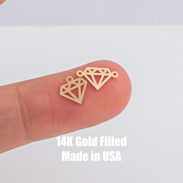 Diamond Permanent Jewelry Connector- Intricate Detail - 14kt gold filled or Sterling Silver - Made in the USA - Custom