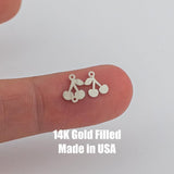 Cherry Permanent Jewelry Connector or Charm - Cherries Intricate Detail - 14kt gold filled or Sterling Silver - Made in the USA - Custom