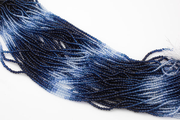3mm Crystal Round 1 or 2 or 5 or 10 STRANDS- 16 inch strand- Umbre Blue