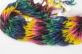 3mm Crystal Round 1 or 2 or 5 or 10 STRANDS- 16 inch strand- Multi Color ombre
