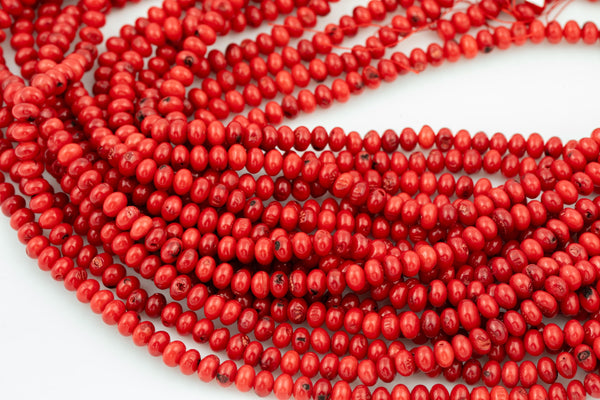 Bamboo Coral Roundel High Quality 6mm Full Strand 16" Gemstone Beads