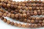 Dzi Beads Brown Eye Matt Round Beads. A Quality Full Strand -Full Strand 15.5 inch Strand