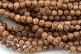 Dzi Beads Brown Eye Matt Round Beads. A Quality Full Strand -Full Strand 15.5 inch Strand