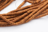 Natural Olive Wood Flat Roundel Disc Shaped Beads 6mm- 1.5mm Holes - Sold by 20" Strands Gemstone Beads