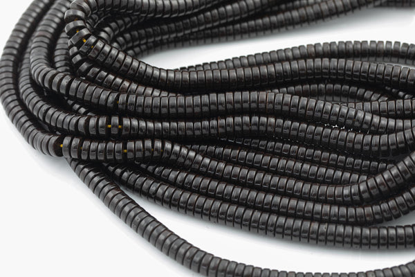 Granadilla Wood Heishi Roundel Shaped Beads 8mm- - Sold by 14" Strands Gemstone Beads