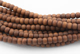 Natural Matte Golden Sandalwood Sandal Wood Roundel Shaped Beads 8-9mm - Sold by 32" Strands Gemstone Beads