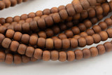 Natural Matte Golden Sandalwood Sandal Wood Roundel Shaped Beads 8-9mm - Sold by 32" Strands Gemstone Beads