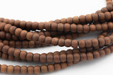 Natural Matte Golden Sandalwood Sandal Wood Roundel Shaped Beads 8-9mm - Sold by 32" Strands Gemstone Beads