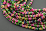Multi Jade- High Quality in Roundel, 6mm, 8mm- Full 15.5 Inch Strand-15.5 inch Strand Smooth Gemstone Beads