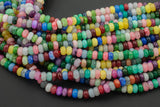 Multi Jade- High Quality in Roundel, 6mm, 8mm- Full 15.5 Inch Strand-15.5 inch Strand Smooth Gemstone Beads