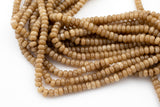 Beige Jade- High Quality in Roundel, 6mm, 8mm- Full 15.5 Inch Strand-15.5 inch Strand Smooth Gemstone Beads