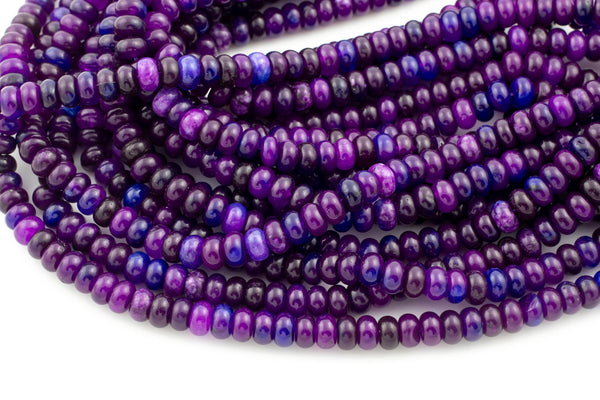 Purple Jade- High Quality in Roundel, 6mm, 8mm- Full 15.5 Inch Strand-15.5 inch Strand Smooth Gemstone Beads