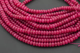 Fuisa Red Jade- High Quality in Roundel, 6mm, 8mm- Full 15.5 Inch Strand-15.5 inch Strand Smooth Gemstone Beads