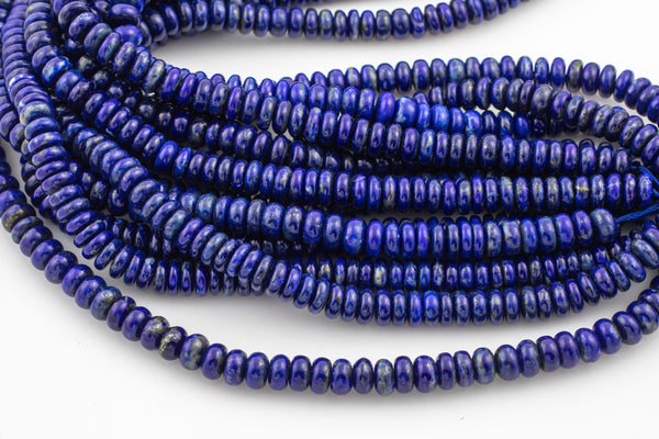 Natural High Quality LAPIS, High Quality in Roundel, 8mm-Full Strand 15.5 inch Strand Gemstone Beads