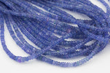 Natural Tanzanite Smooth Roundel Beads Size 4mm 15.5" Strand