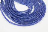 Natural Tanzanite Smooth Graduated Roundel Beads Size 4-5mm 15.5" Strand