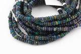 Natural Black Ethiopian Opal Roundel around 4-5mm Bracelets - 7 Inch Strand