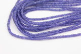 Natural Tanzanite Faceted Roundel Beads Size 4mm 15.5" Strand