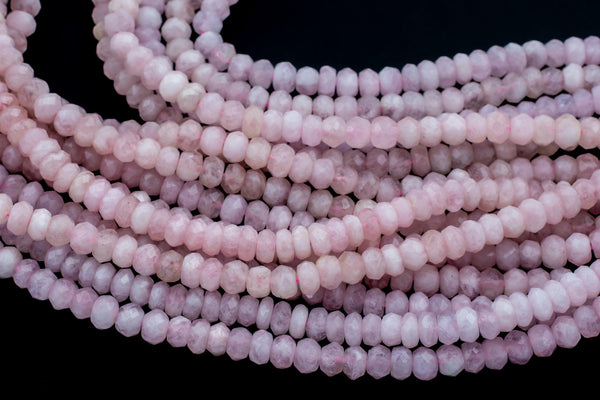 Natural Beryl Morganite Aquamarine High Quality in Diamond Cut Faceted Roundel, 8mm - Full 15.5 Inch Strand-Full Strand 15.5 inch Strand