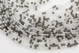 2mm or 3mm Crystal Round -2 or 5 or 10 STRANDS- Extra Fine-14 inches long about 100+ Beads - Clear Gray