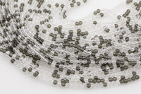 2mm or 3mm Crystal Round -2 or 5 or 10 STRANDS- Extra Fine-14 inches long about 100+ Beads - Clear Gray