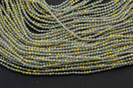 2mm or 3mm Crystal Round -2 or 5 or 10 STRANDS- Extra Fine-14 inches long about 100+ Beads - Half Light Gold