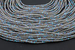 2mm or 3mm Crystal Round -2 or 5 or 10 STRANDS- Extra Fine-14 inches long about 100+ Beads - Mystic Purple Half