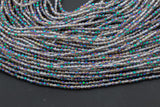 2mm or 3mm Crystal Round -2 or 5 or 10 STRANDS- Extra Fine-14 inches long about 100+ Beads - Half Mystic Green