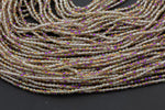 2mm or 3mm Crystal Round -2 or 5 or 10 STRANDS- Extra Fine-14 inches long about 100+ Beads - Half Mystic Light Purple