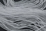 2mm or 3mm Crystal Round -2 or 5 or 10 STRANDS- Extra Fine-14 inches long about 100+ Beads - Clear