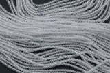 2mm or 3mm Crystal Round -2 or 5 or 10 STRANDS- Extra Fine-14 inches long about 100+ Beads - Clear