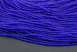 2mm or 3mm Crystal Round -2 or 5 or 10 STRANDS- Extra Fine-14 inches long about 100+ Beads -Blue