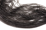 2mm or 3mm Crystal Round -2 or 5 or 10 STRANDS- Extra Fine-14 inches long about 100+ Beads - Smokey