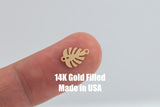 Monstera Leaf Connector - 14Kt Gold Filled Sterling Silver - Connectors - Permanent Jewelry Supply