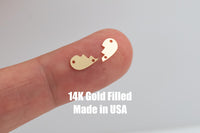 BFF heart connector charm (1 set) Connector - 14Kt Gold Filled Sterling Silver - Connectors - Permanent Jewelry Supply