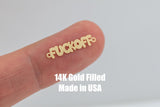 Fuck Off Permanent Jewelry Connector- Intricate Detail - 14kt gold filled or Sterling Silver - Made in the USA - Custom