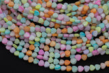 Multi Color Mother of Pearl MOP Shell Puffy Heart Beads 6mm to 10mm 15.5'' Strand Shell Beads