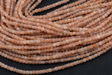 Natural Pink Sunstone Faceted Cube Beads Size 3mm 15.5" Strand