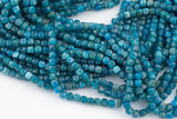 Natural Apatite Faceted Cube Beads Size 4-5mm 15.5" Strand