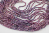 Natural Shaded Ruby Beads Full Strands-15.5 inches 2.7mm and 3.5mm- Nice Size Hole- Diamond Cutting, High Facets- Nice and Sparkly
