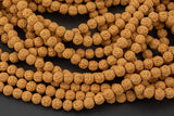 Natural Golden Rudraksha Beads- 8mm - Wholesale Bulk or Single Strands!- Full 31 Inch Strand Gemstone Beads