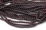 Natural A Red Garnet Beads- 4mm 6mm and 8mm Round- In Full 15.5 Inch Long Strand - Bulk order Smooth Gemstone Beads