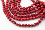 Natural Bamboo Coral Round High Quality 4mm 6mm 8mm 10mm 12mm Full Strand 16" Gemstone Beads